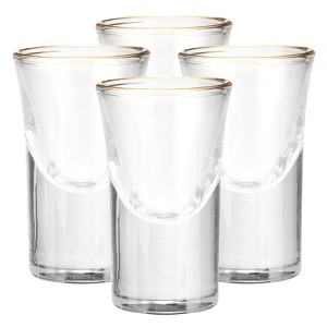 Unique Bargains Polystyrene Shot Glasses Drinkware with Golden Edge 4 Pcs - 1 of 4