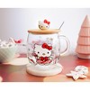 Silver Buffalo Sanrio Hello Kitty Holiday 17-Ounce Glass Coffee Mug With Lid and Spoon - 4 of 4