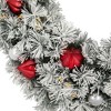 Northlight Pre-Lit Battery Operated Snowy Bristle Pine Christmas Wreath - 30" - Warm White LED Lights - 4 of 4