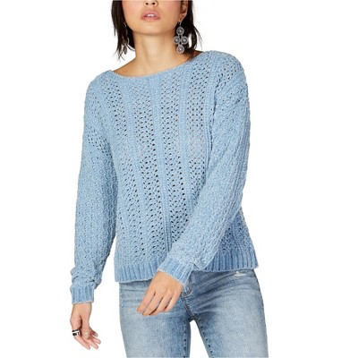 I.N.C International Concepts Womens Chenille Pullover Sweater, Blue, Large