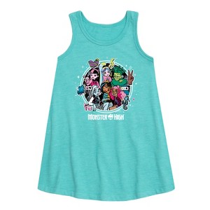 Girls' - Monster High - Toddler and Youth Girls A-line Dress Graphic Sleeveless Aline Dress - 1 of 3