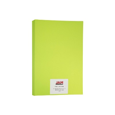JAM Paper Ledger Matte 24lb Paper 11 x 17 Tabloid Ultra Lime Green 16728460
