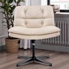 Mshliw Swivel Office Chair with Adjustable Height, Tilt Function, Double-Layer Cushion, Leather Upholstery and Cross-Shaped Base for Home - 2 of 4