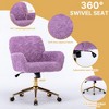 Rbied Artificial Alpaca Wool Adjustable and Swivel Accent Chair Vanity Chair Office Chair with Wheels and Metal Base - 2 of 4