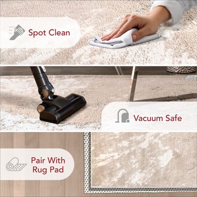 Beige and Gray Recycled Abstract Indoor Area Rug, 3' x 5'