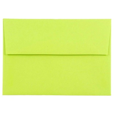 JAM Paper 4Bar A1 Colored Invitation Envelopes 3.625 x 5.125 Ultra Lime Green 155438H