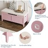 39.4" Storage Bench Rattan Entryway Bench with Seat Cushion, Storage Trunk, Shoe Bench Storage Chest for Entryway, Living Room, Bedroom - 3 of 4
