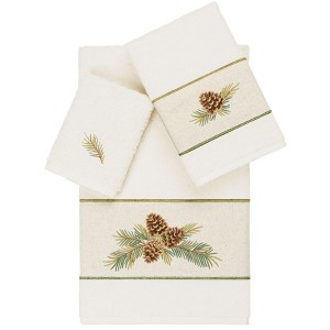 Linum Home Textiles 100% Turkish Cotton PIERRE Embellished Towel Set - 1 of 3
