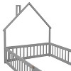 PAGED Twin Size Floor Bed Simple Modern Pine Bed Frame with House Shaped Headboard for Bedroom - 4 of 4
