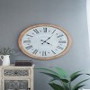 GlasFlength Wall Clocks Wood Frame Contemporary Rustic Elegant Simple Practical Design for Modern Interiors, Brown, 32.3"*1.6"*32.3" - 2 of 4