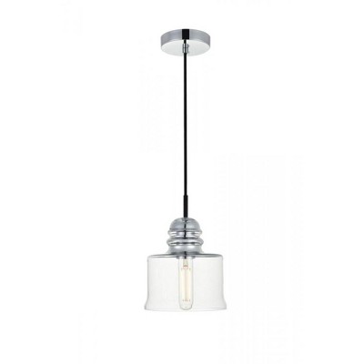Elegant Lighting Kenna 1 Light Chrome Pendant With Clear Glass