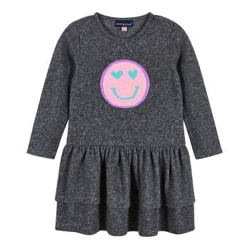 Andy & Evan  Toddler Girls Hacci Dress w/Sequin Graphic
