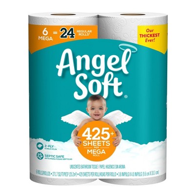 Angel Soft Toilet Paper - 6 Mega Rolls