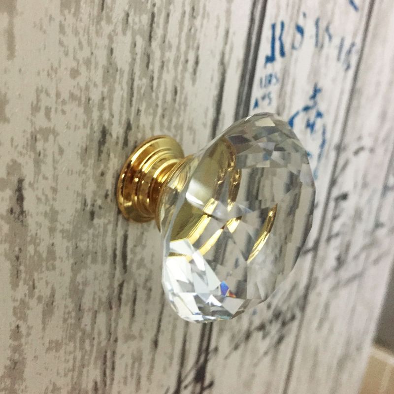 Unique Bargains Diamond Shaped Crystal Glass Drawer Handle Cabinet Knobs, 4 of 8
