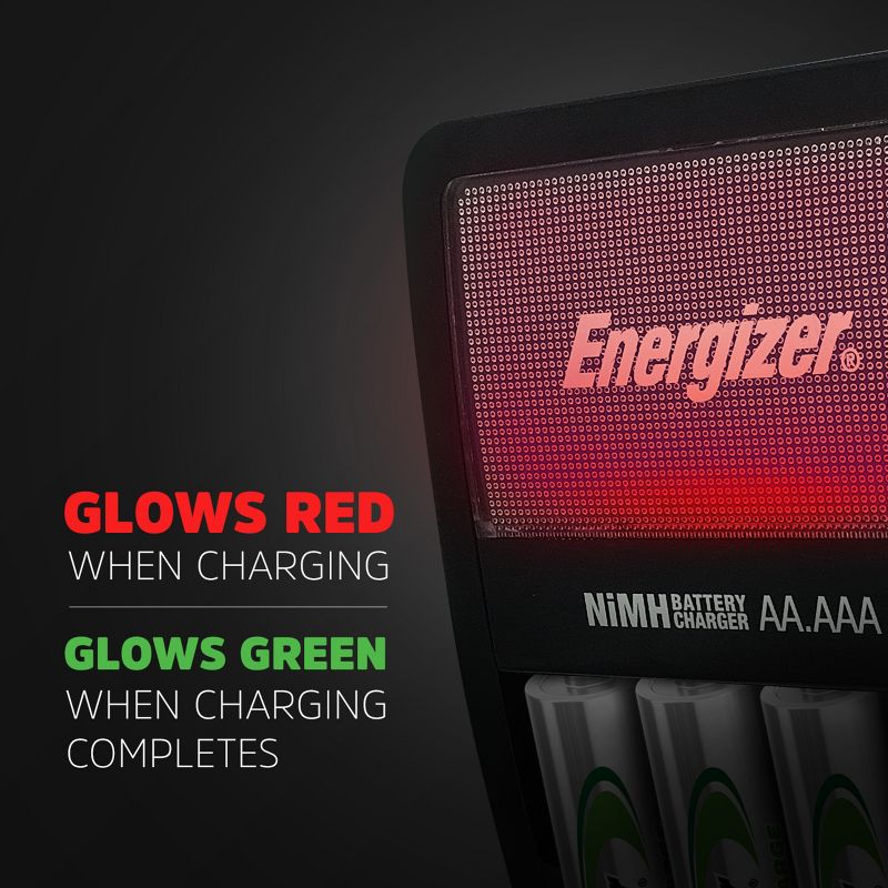 Energizer Recharge Value Charger for NiMH Rechargeable AA and AAA Batteries, 5 of 9