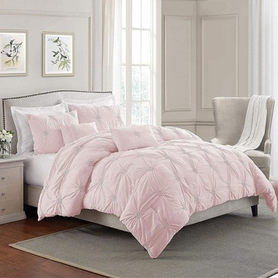 Swift Home | Floral Pintuck 3-Piece Comforter Set