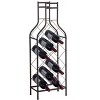 Kings Brand Furniture 12 Bottles Freestanding Floor Metal Wine Rack Wine Bottle Holders Stands for Home with Bottle Shape Bar Stand for Liquor, Pewter - image 2 of 4