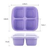 LunaLulinlk Bento Box, Reusable 4 Compartment and Fork Snack Box, Food Storage Lunch Box with Lid, 6 Pack (Wheat) - 2 of 4