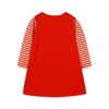 MyKids-Usa Girls’ European-American Style Christmas Tree Cartoon Pattern Striped Sleeves Dress - 4 of 4
