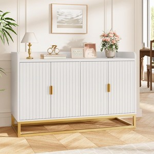 Buffet Cabinet with Storage, Accent Sideboard with Doors, Fluted Credenza Modern Buffet Table, Console Cabinets for Living Room Kitchen Dining Room - 1 of 4