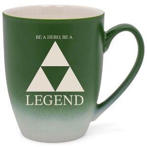 100 North Three Scales 10 Ounce Green and White Two Toned Ombre, Comfortably Fits Your Hands, Ceramic Tea Coffee Cup Mug, Be A Hero, Be A Legend - 1 of 1