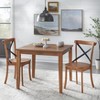 3pc Roland Square Dining Set Driftwood - Buylateral: Farmhouse Style, Metal & Rubberwood, Non-Extension Table - image 2 of 4