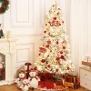 7.5FT Prelit Snow Flocked Christmas Tree with 300 Multicolor LED Lights, Foldable Metal Base, 8 Lighting Modes, for Home, Holiday Decoration - 4 of 4