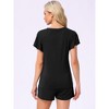 INSPIRE CHIC Women's Flounce Short Sleeve Top and Shorts with Pockets Pajama Set - 4 of 4
