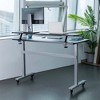 Tranzendesk Standing Desk With Clamp-On Shelf - 55" | Sit to Stand Workstation with 55" Monitor Stand - Black - 4 of 4