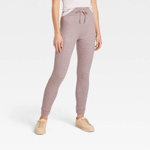 Women's Waffle Knit Leggings With Drawstring - A New Day™ Dusty ...