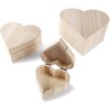 Bright Creations Set of 3 Unfinished Wood Box, Heart Jewelry Box for Painting, Wooden Boxes for Crafts with Magnetic Hinged Lid - 3 of 4