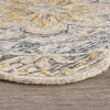 4' Beige Round Wool Floral Hand Tufted Area Rug - 2 of 3