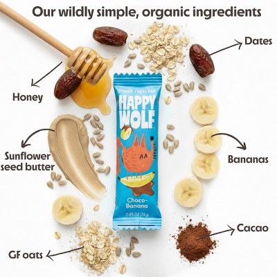 Happy Wolf Organic Kids Refrigerated Snack Bars, Choco-Banana - 4.23oz/5ct