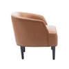 Linon Brixham Faux Leather Black Taper Legs Midcentury Modern Accent Chair Caramel: Rubberwood Frame, Foam Cushion - 4 of 4
