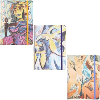 The Gifted Stationary 3-Pack Pablo Picasso Hard Cover Diary Journals Notebooks, 160 Lined Pages each (7x5 inches)
