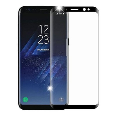 Valor Clear Tempered Glass Screen Protector LCD Film Guard Shield for Samsung Galaxy S8, Black