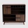 Margo Two-Tone Finished Wood Wine Storage Cabinet Walnut/Black - Baxton Studio - 3 of 4