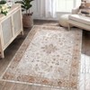 Washable Vintage Printed Rug Non Slip Low Pile Rug Soft Throw Floor Cover Foldable Indoor Carpet for Living Room Bedroom - 4 of 4