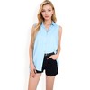 Anna-Kaci Women's Sleeveless Button-Down Collared Top with Lightweight Textured Fabric and Classic Design - 2 of 4