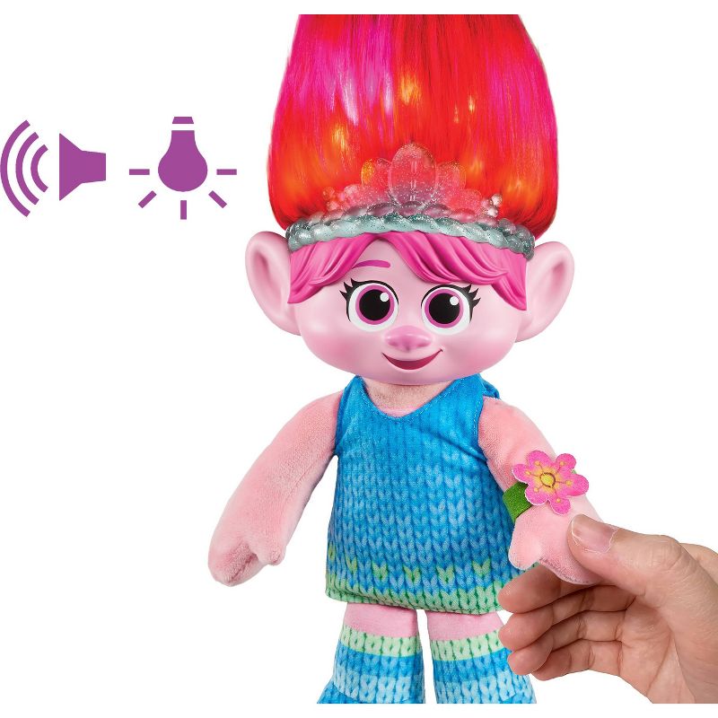 DreamWorks Trolls Band Together HAIR POPS Showtime Surprise Queen Poppy Plush with Lights, Sounds &#38; Accessories, 4 of 8
