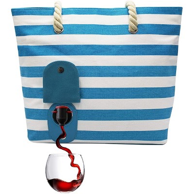 Portovino 50oz Tote Beach Bag Drink Purse With Hidden Spout And ...