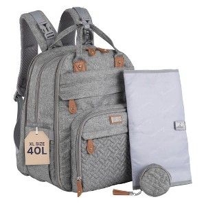 BabbleRoo Diaper Bag Backpack Stylish Hands-Free Baby Bag with Changing Pad, Stroller Straps & Water-Resistant - 1 of 4