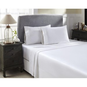 Perthshire Platinum Concepts 800 Thread Count Solid Sateen Sheet - 4 Piece Set - White - 1 of 4