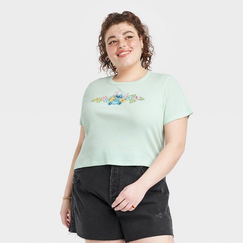 respektfuld Optimal storhedsvanvid Women's Disney Stitch Short Sleeve Graphic Baby T-shirt - Green 3x : Target