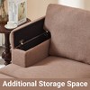 86" Linen L-Shaped Sectional Sofa with Movable Ottoman & Armrest Organizer - 4 of 4