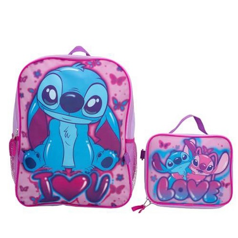 Stitch Angel 2 Piece Backpack Set Girls Kawaii 16 School Bag Pink Target