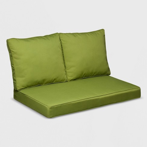 Belmont 3pc Wicker Loveseat Replacement Cushion Set Green Grand