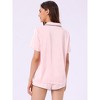 cheibear Women's Silky Satin Nightwear with Shorts Lounge Sleepwear Pajama Set - 4 of 4