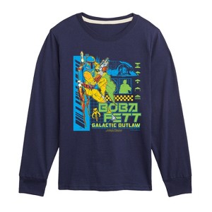 Boys' - Star Wars - Dark Digital Boba Fett Long Sleeve Graphic T-Shirt - 1 of 3