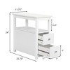 NicBex Narrow Wooden Nightstand with Charging Station and 2 Drawers for Bedroom and Living Room - 2 of 4